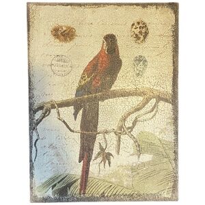 Bird print on burlap. Retro